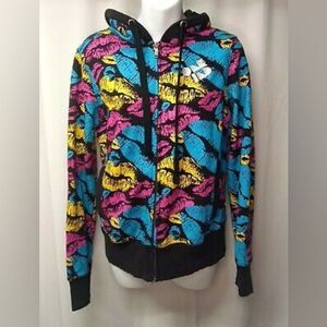 One Industries ShirtSweater CMYK Kisses Lips Zip Up Size L Unisex